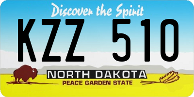 ND license plate KZZ510