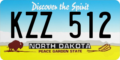 ND license plate KZZ512