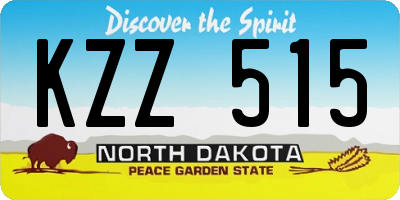 ND license plate KZZ515