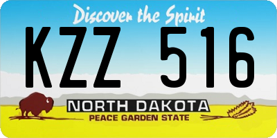 ND license plate KZZ516