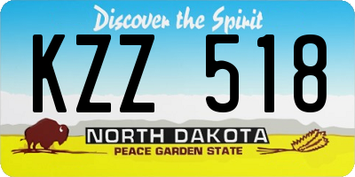 ND license plate KZZ518