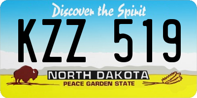 ND license plate KZZ519