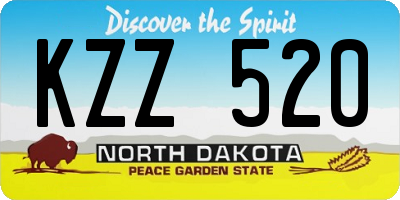 ND license plate KZZ520