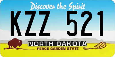 ND license plate KZZ521