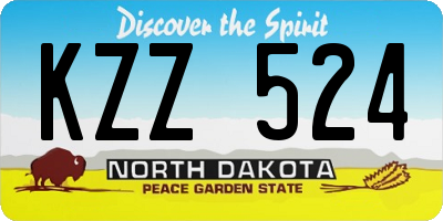 ND license plate KZZ524