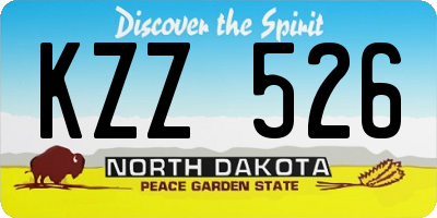 ND license plate KZZ526