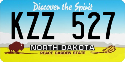 ND license plate KZZ527