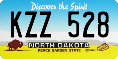 ND license plate KZZ528