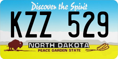 ND license plate KZZ529