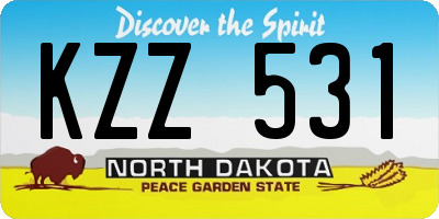 ND license plate KZZ531