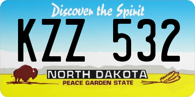 ND license plate KZZ532