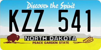 ND license plate KZZ541