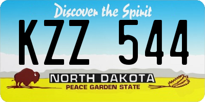 ND license plate KZZ544