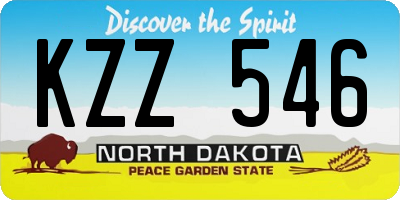 ND license plate KZZ546