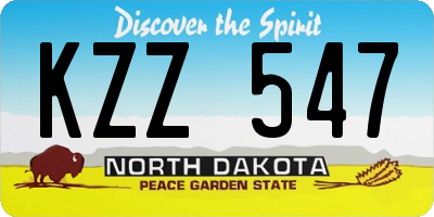 ND license plate KZZ547