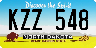 ND license plate KZZ548