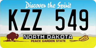 ND license plate KZZ549