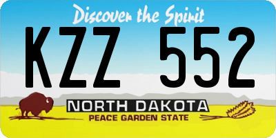 ND license plate KZZ552