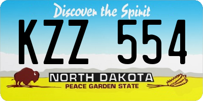 ND license plate KZZ554