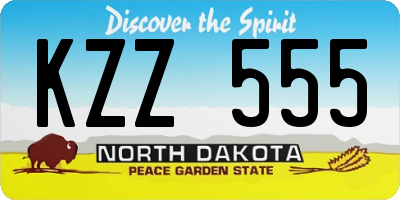 ND license plate KZZ555