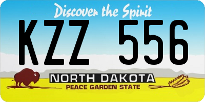 ND license plate KZZ556