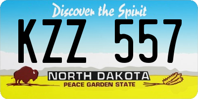 ND license plate KZZ557