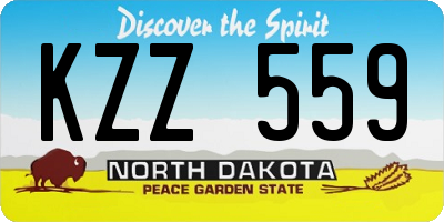 ND license plate KZZ559