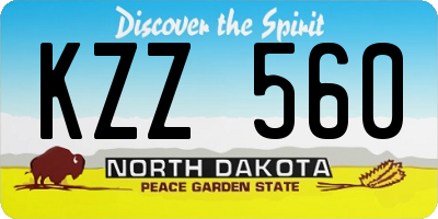 ND license plate KZZ560