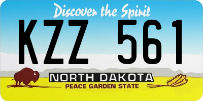 ND license plate KZZ561