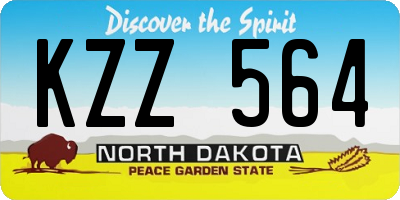 ND license plate KZZ564