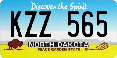 ND license plate KZZ565