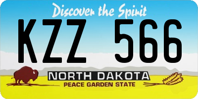 ND license plate KZZ566