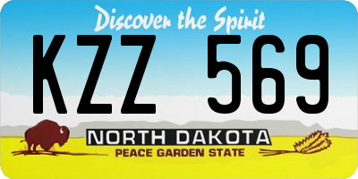 ND license plate KZZ569