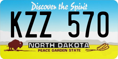 ND license plate KZZ570