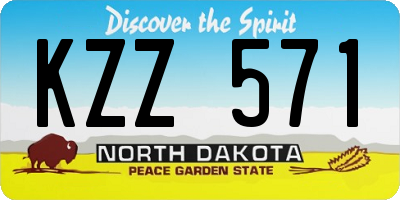 ND license plate KZZ571