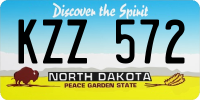 ND license plate KZZ572