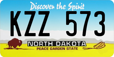 ND license plate KZZ573