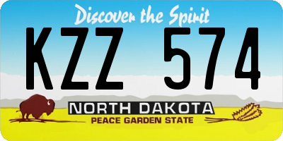 ND license plate KZZ574