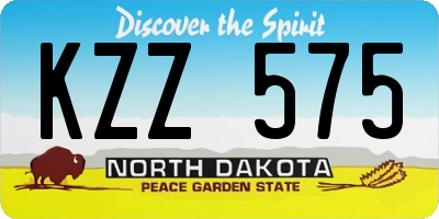 ND license plate KZZ575