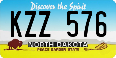 ND license plate KZZ576