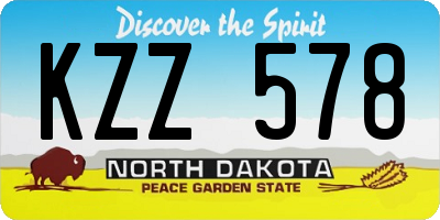 ND license plate KZZ578