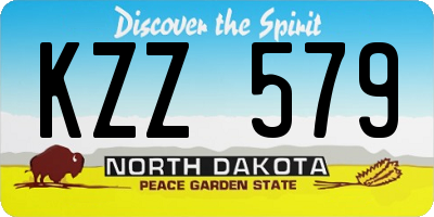 ND license plate KZZ579