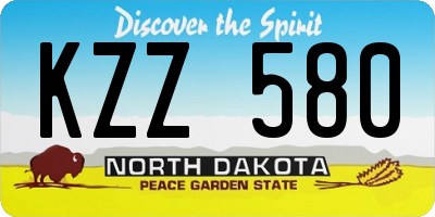 ND license plate KZZ580