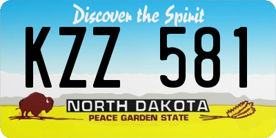 ND license plate KZZ581