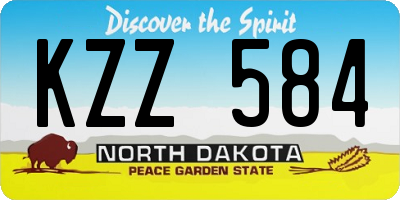 ND license plate KZZ584