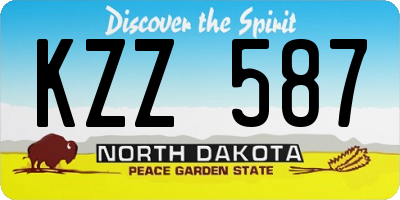 ND license plate KZZ587