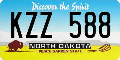 ND license plate KZZ588