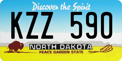 ND license plate KZZ590