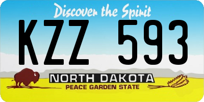 ND license plate KZZ593