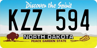 ND license plate KZZ594